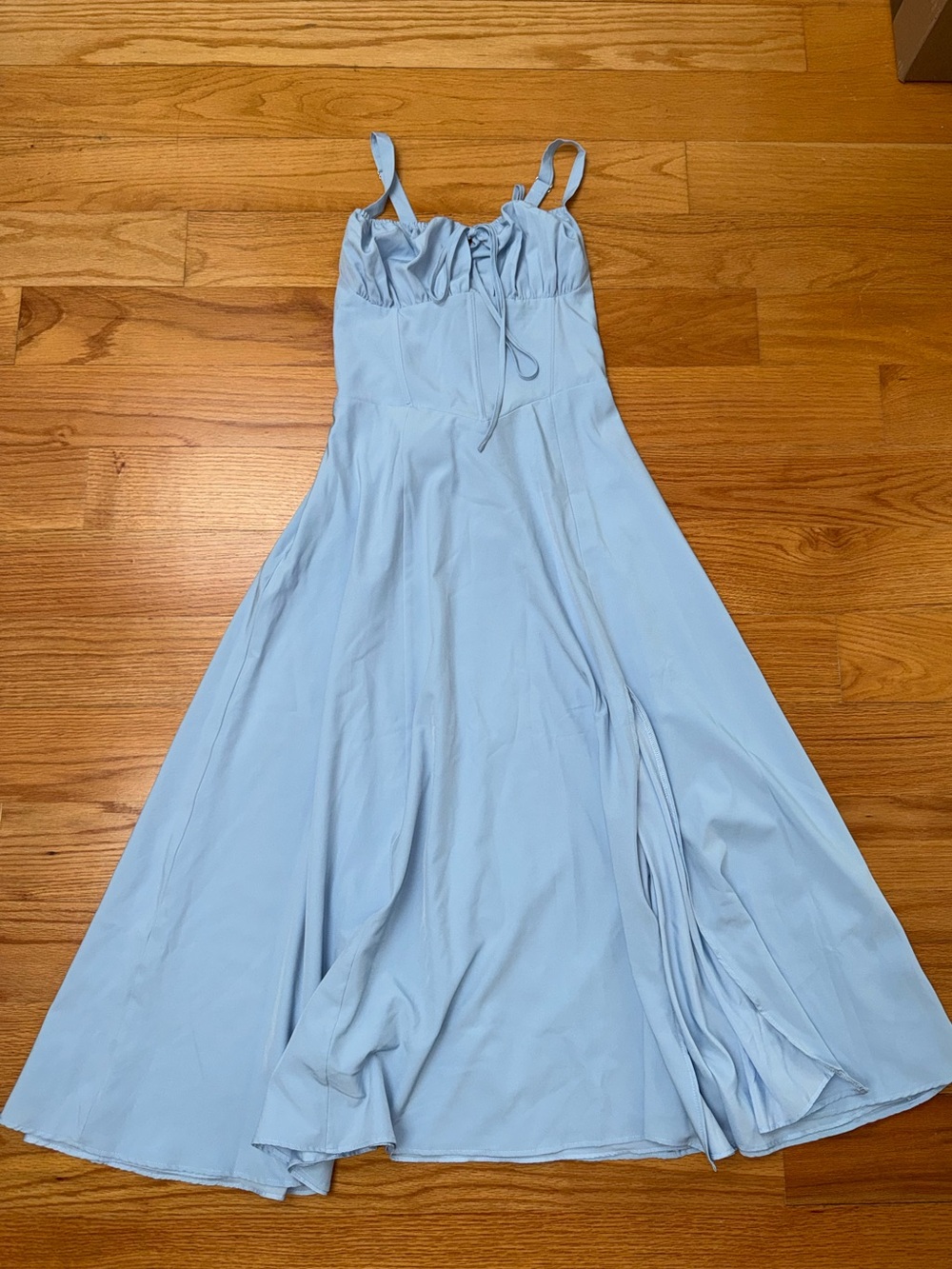 Light Blue Spaghetti Strap A-Line Dress